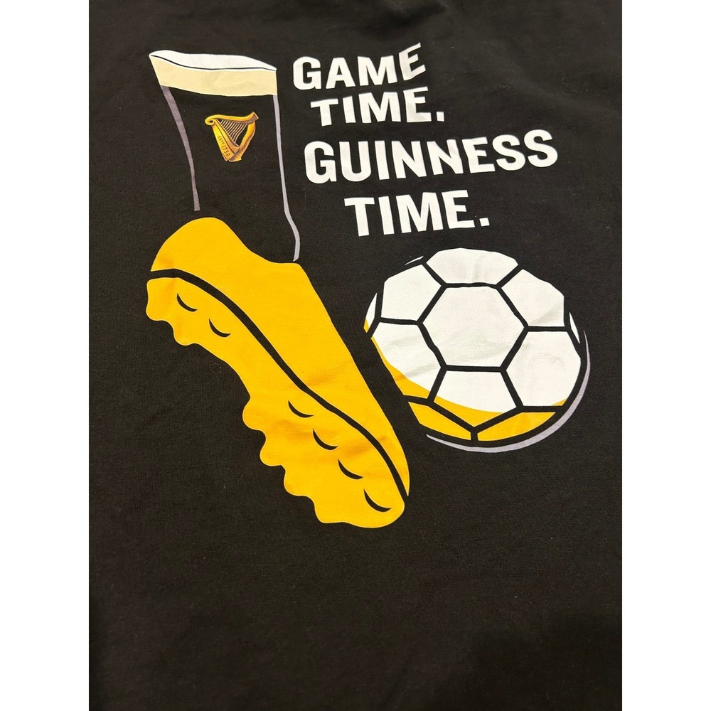 Guinness Premier League Soccer T-Shirt Mens XL Black Short Sleeve Cotton Tee